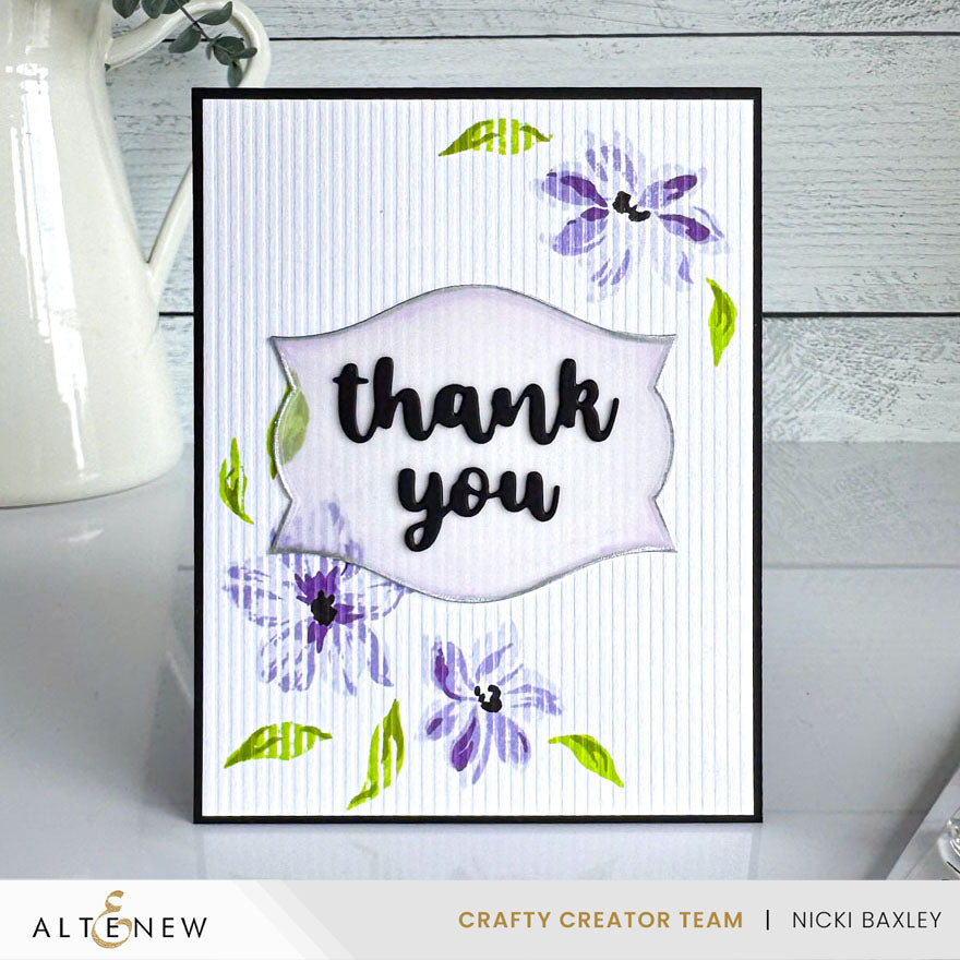 Altenew Ethereal Blooms Clear Stamp and Die Set thanks