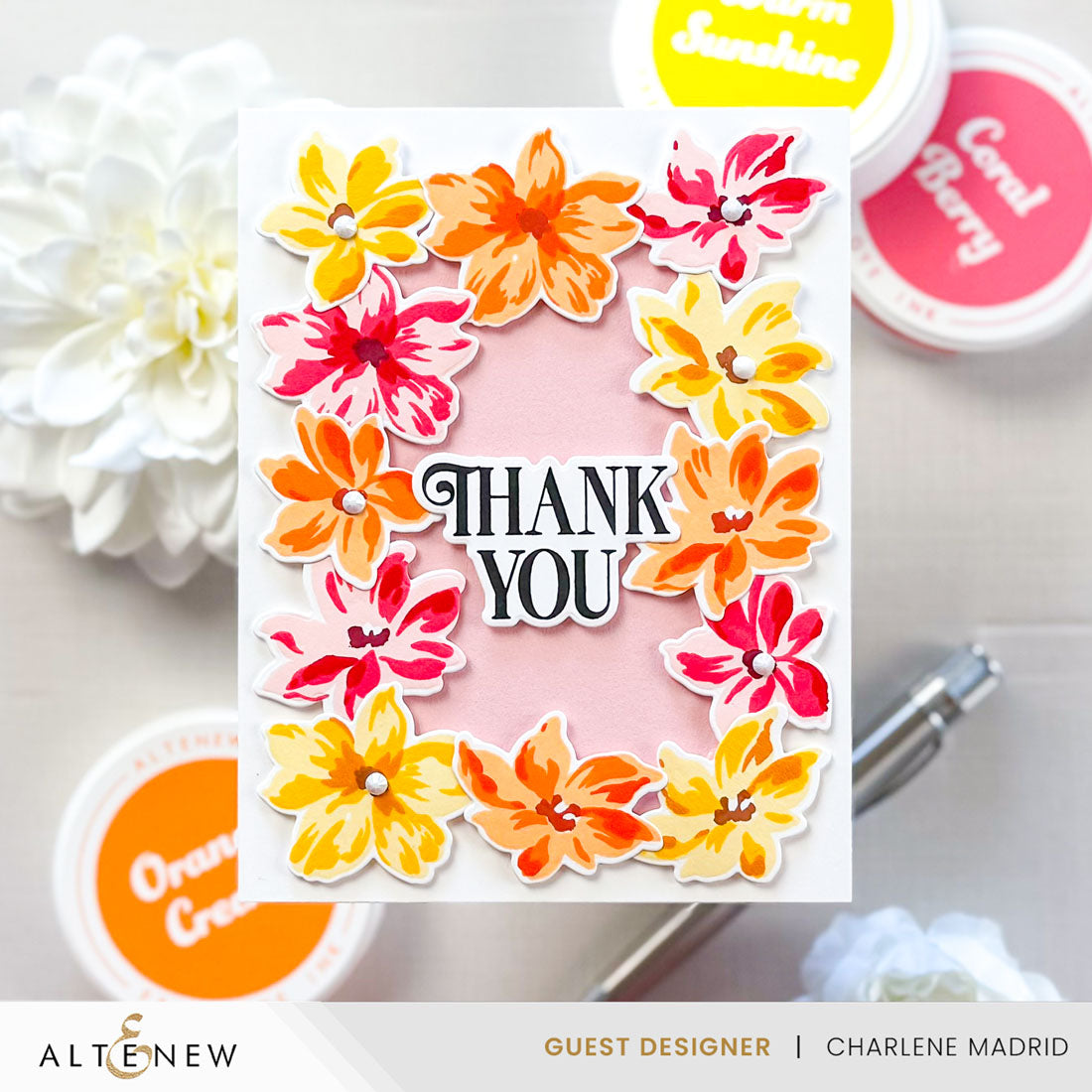 Altenew Ethereal Blooms Clear Stamps alt10994 thank you