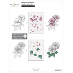 Altenew Flowers and Flourishes Clear Stamp Die and Stencil Set layering guide 2