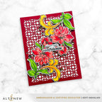 Altenew Flowers and Flourishes Clear Stamp Die and Stencil Set red lattice