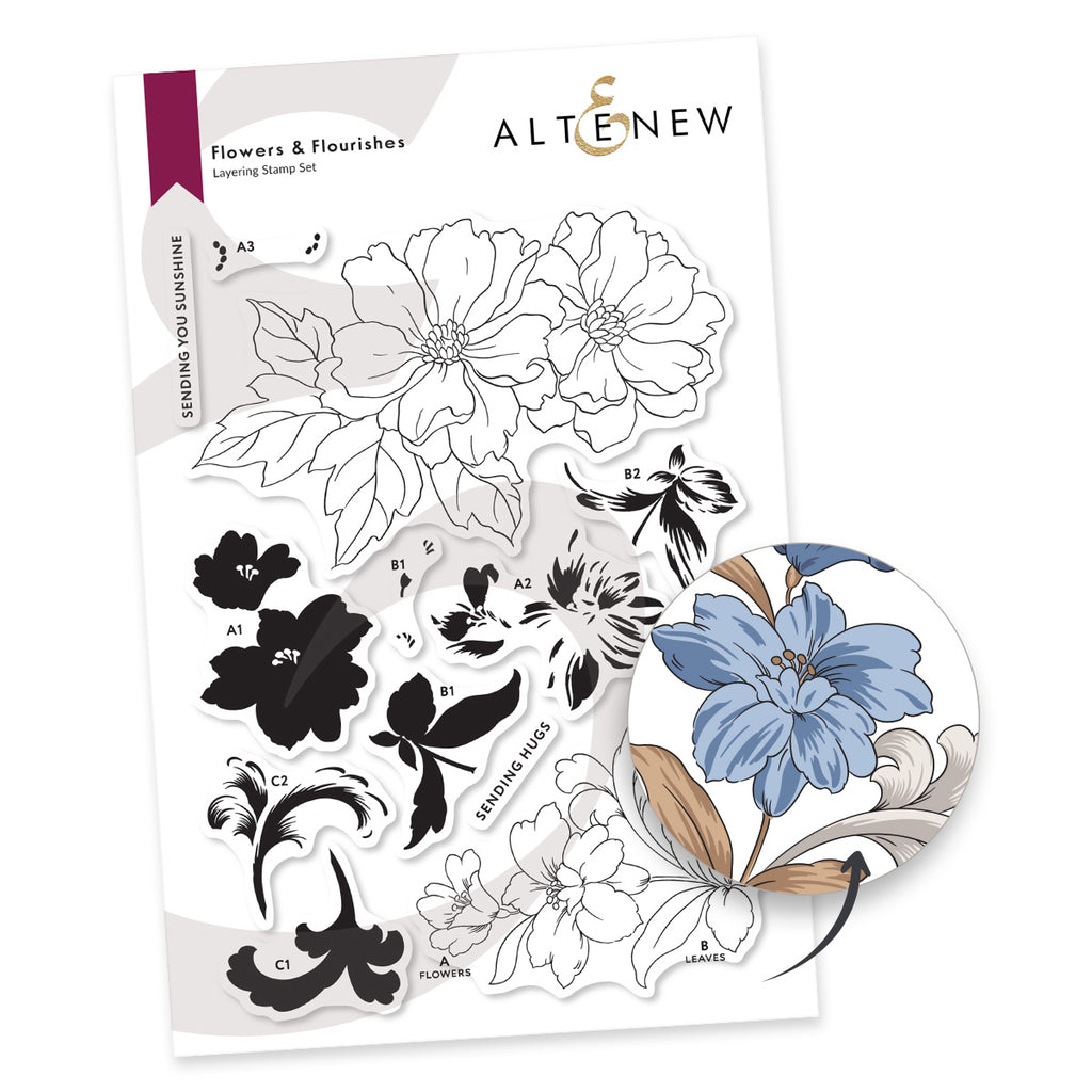 Altenew Flowers and Flourishes Clear Stamps alt11280