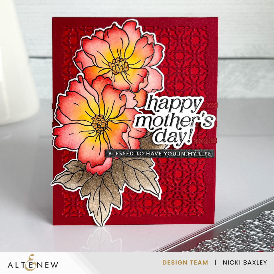 Altenew Flowers and Flourishes Coloring Stencils alt11281 happy mother's day
