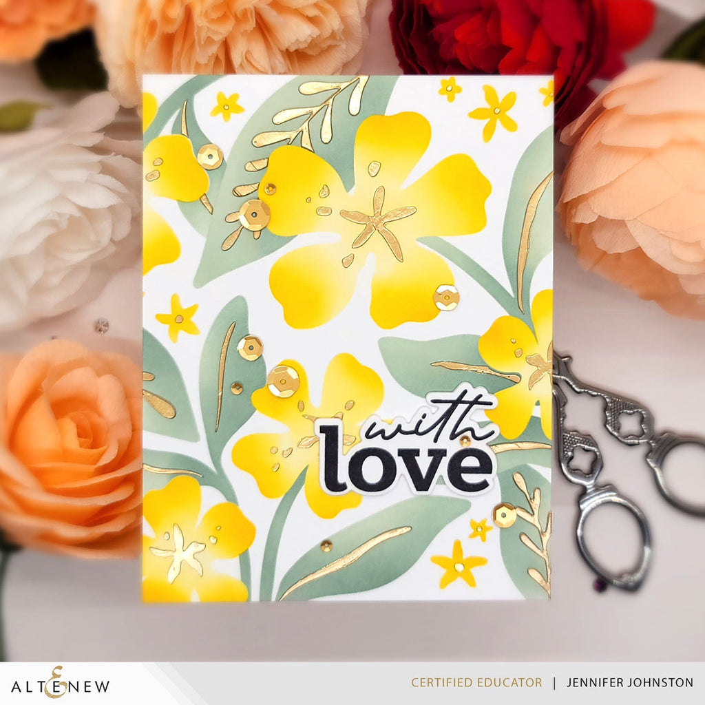 Altenew Foil Relief Paste alt10668 yellow flowers