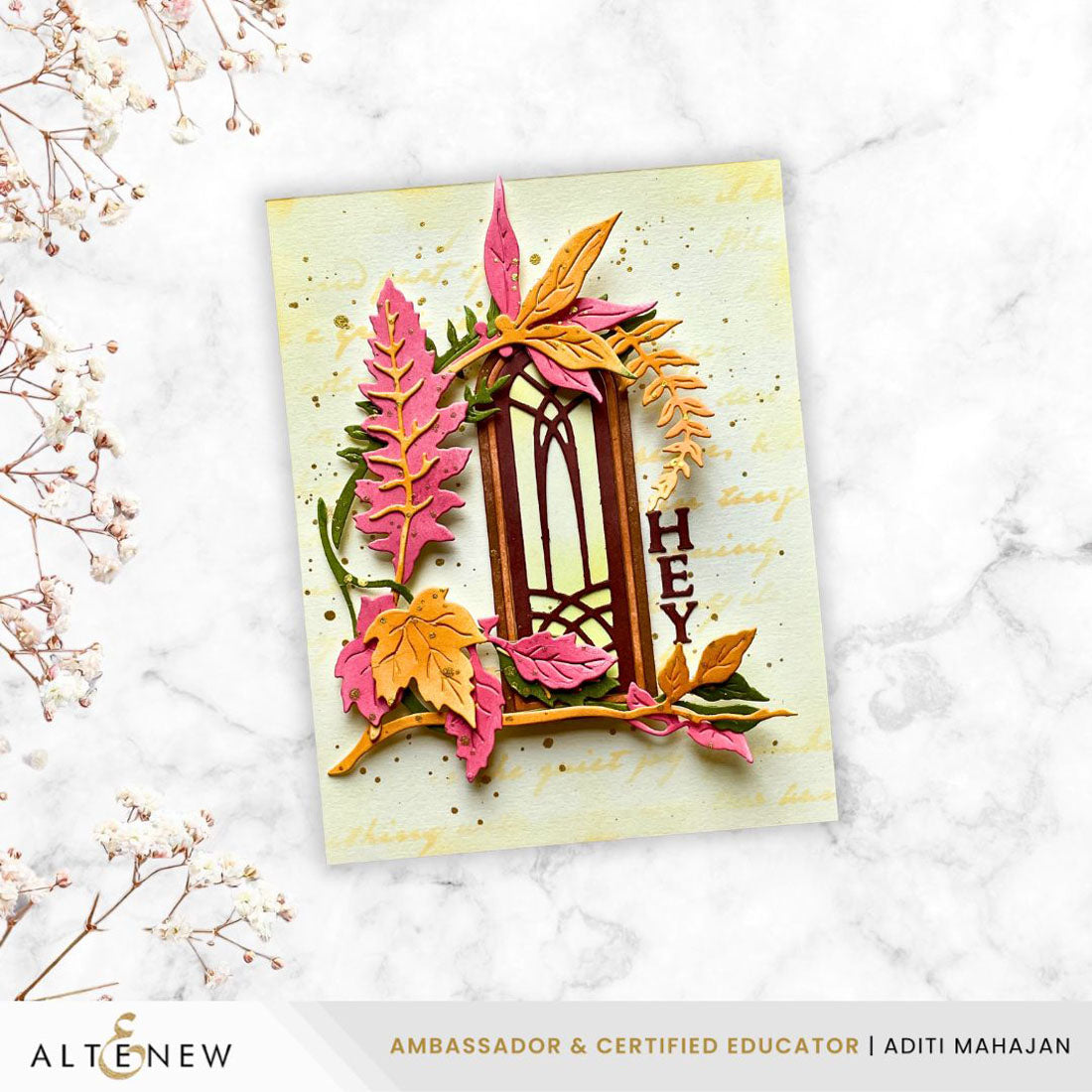 Altenew Gothic Arches Dies alt11245  pink leaves