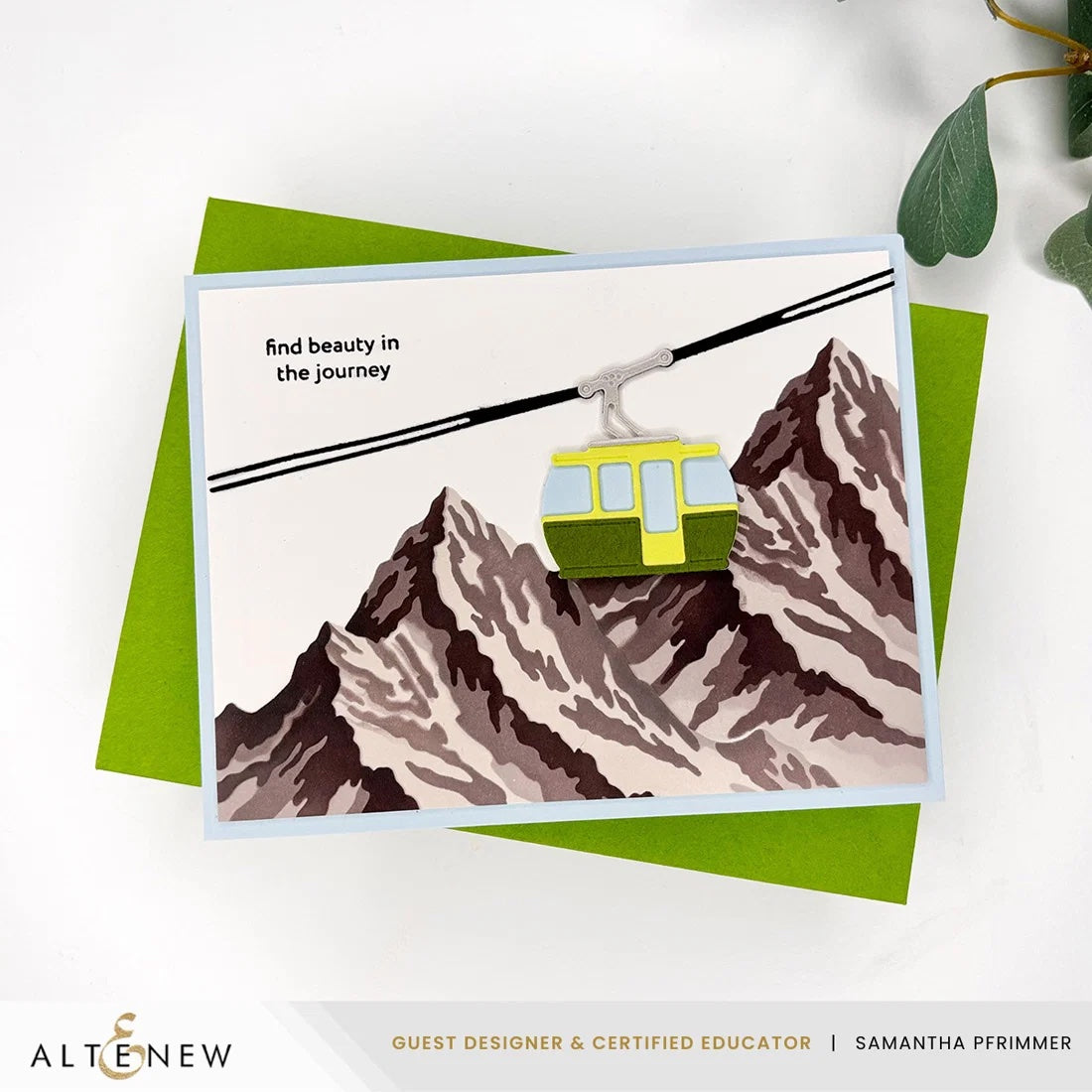Altenew Gravel Fresh Dye Ink Pad alt11489 gondola mountains card