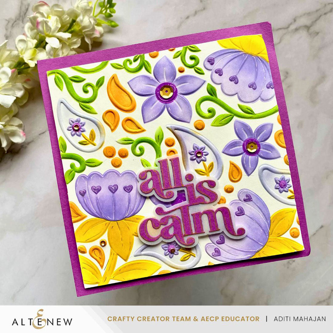 Altenew Hearts and Paislies Stencils alt8704 flowers