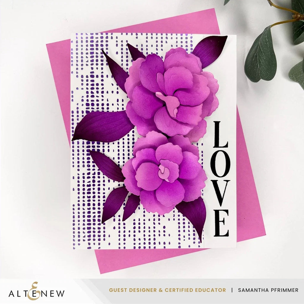 Altenew Highland Flora Fresh Dye Ink Pad Set love polka dots card