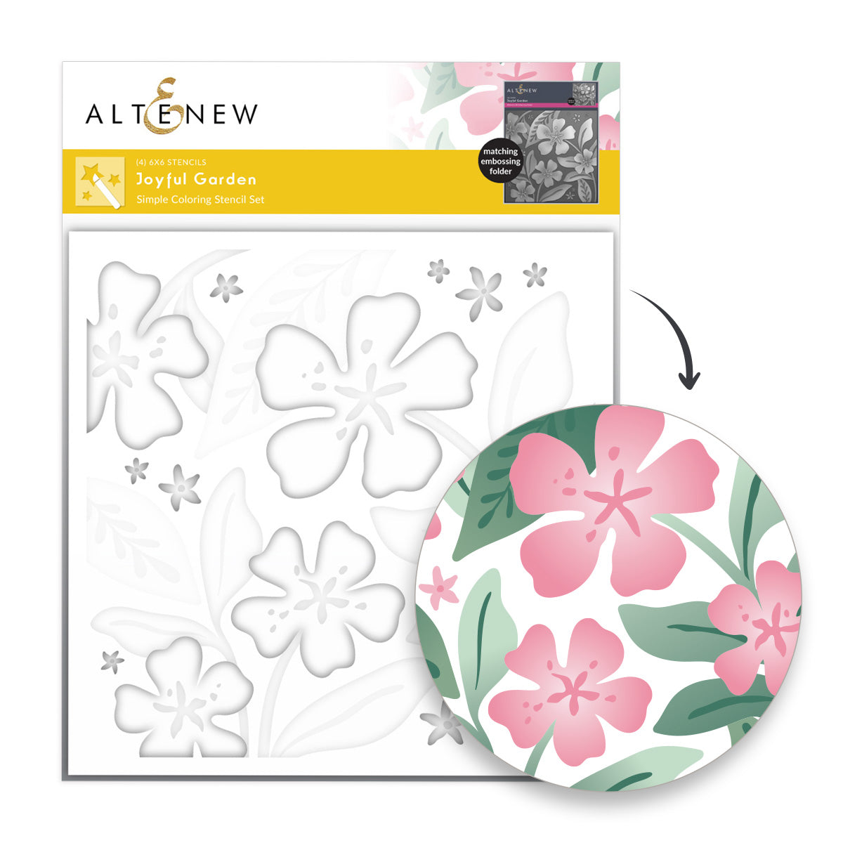 Altenew Joyful Garden Stencil and Embossing Folder Set image 1