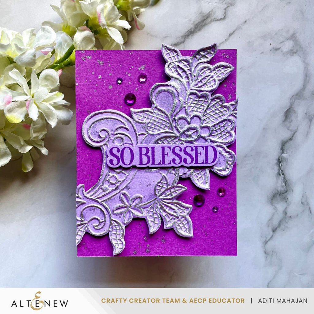 Altenew Lace 3D Embossing Folder alt10806 blessed
