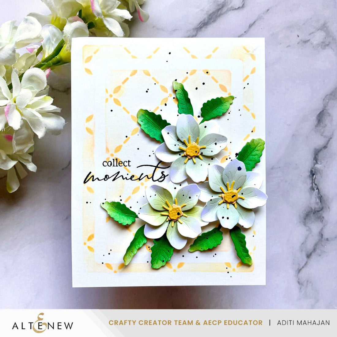 Altenew Lattice Blossoms Stencil alt10795 flowers