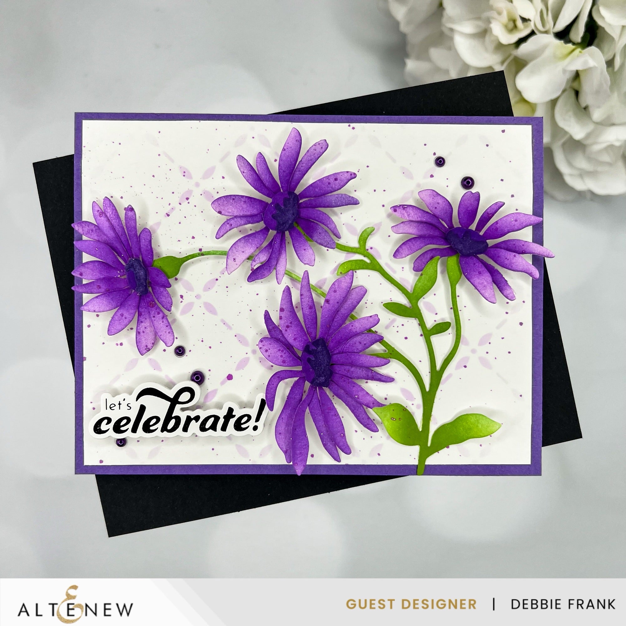 Altenew Lattice Blossoms Stencil alt10795 purple