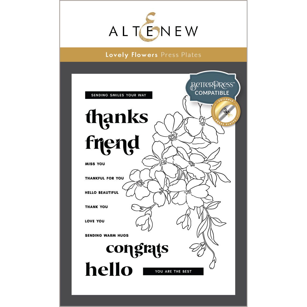 Altenew Lovely Flowers Press Plates alt10585