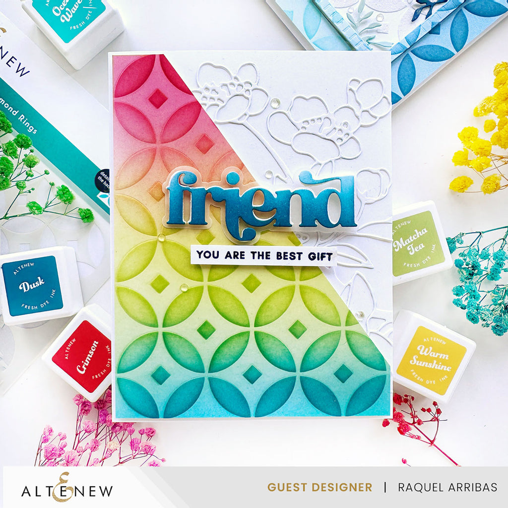 Altenew Luminous Diamond Rings Stencil alt10768 friend