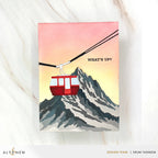 Altenew Mountain Peak Layering Stencils alt11551 what's up gondola card