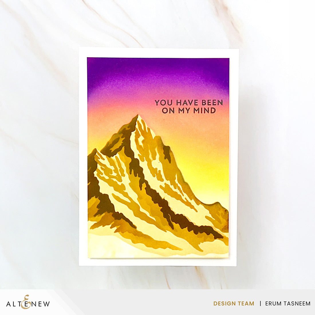 Altenew Mountain Peak Layering Stencils alt11551 you have been on my mind card