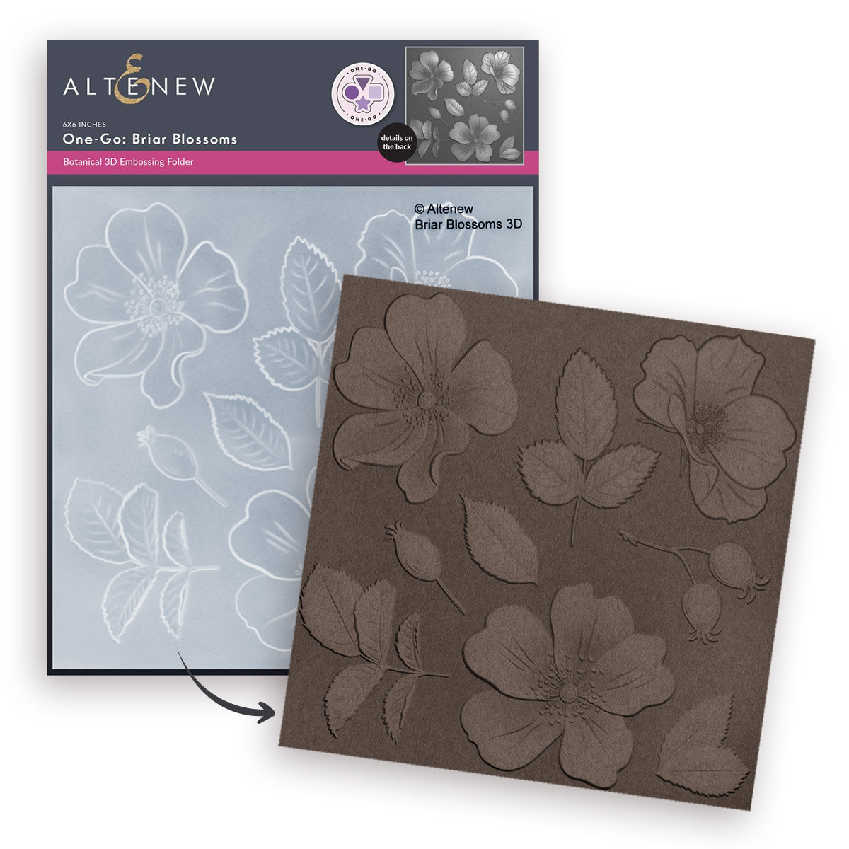 Altenew One-Go Briar Blossoms 3D Embossing Folder alt10604