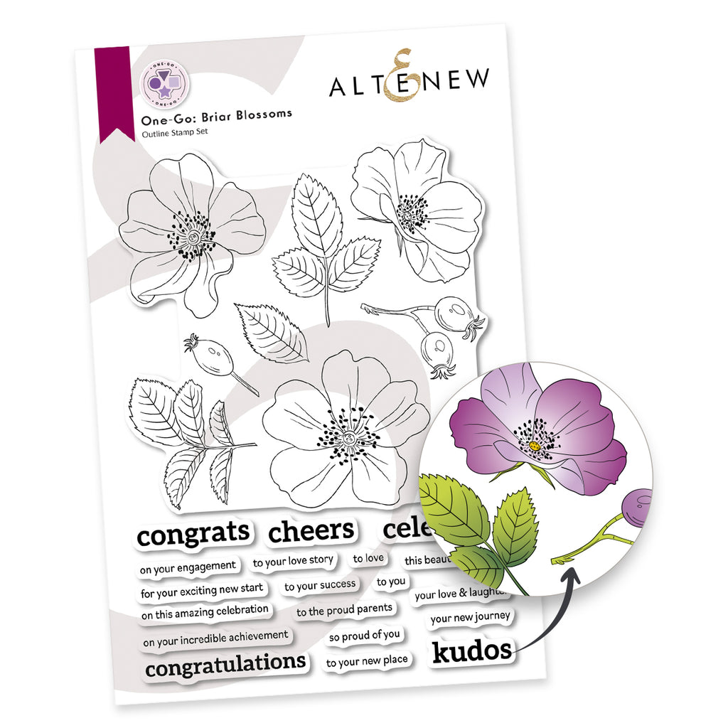 Altenew One-Go Briar Blossoms Clear Stamps alt10601