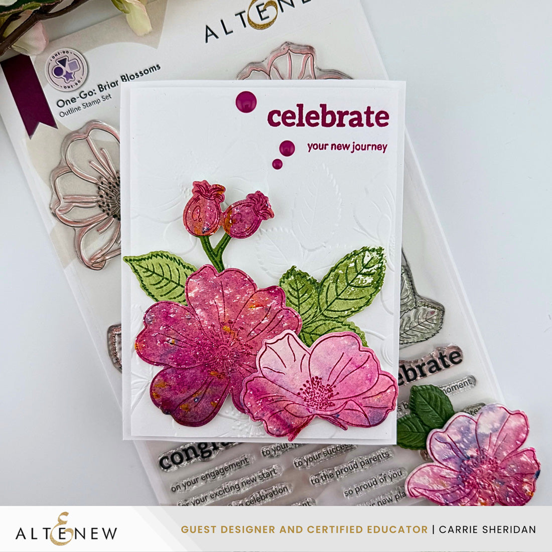 Altenew One-Go Briar Blossoms Die alt10602 celebrate your journey card