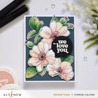 Altenew One-Go Briar Blossoms Simple Coloring Stencils alt10603 we love you card