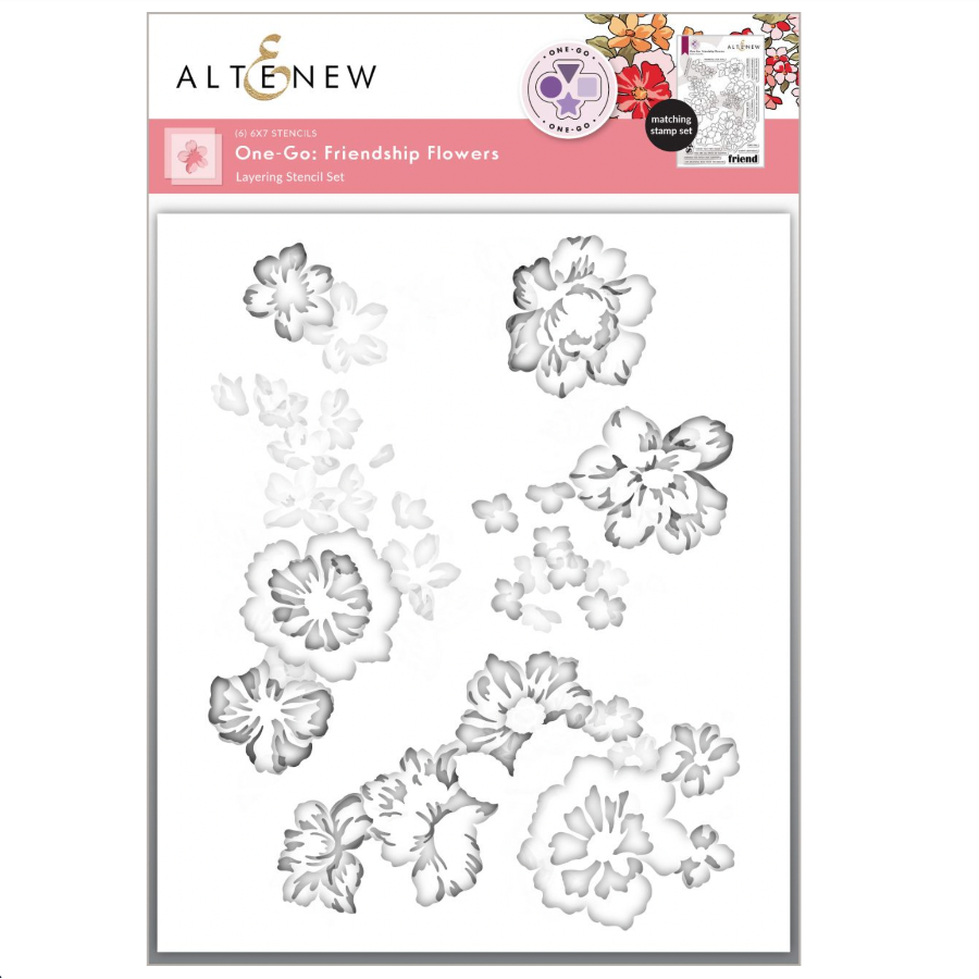 Altenew One-Go Friendship Flowers Layering Stencils alt10724