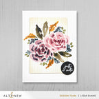 Altenew One-Go Solid Circular Sentiments Die alt11384 just a note water color flowers card