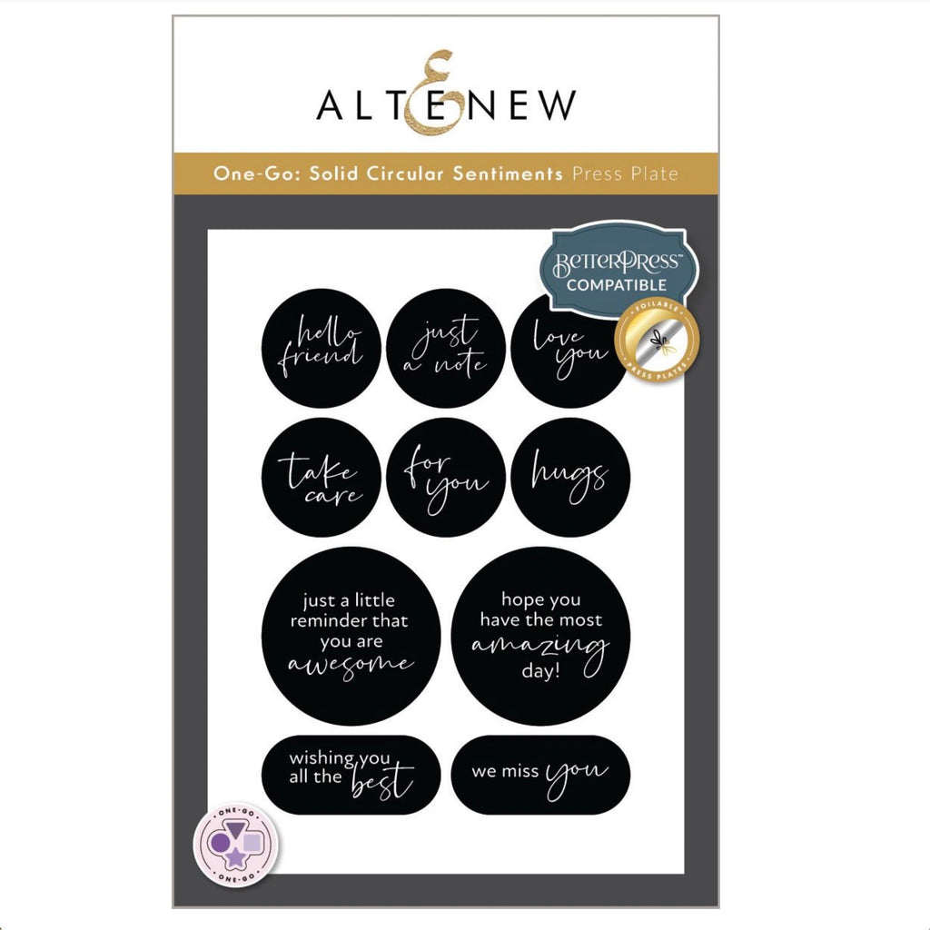 Altenew One-Go Solid Circular Sentiments Press Plate and Die Set product image 1