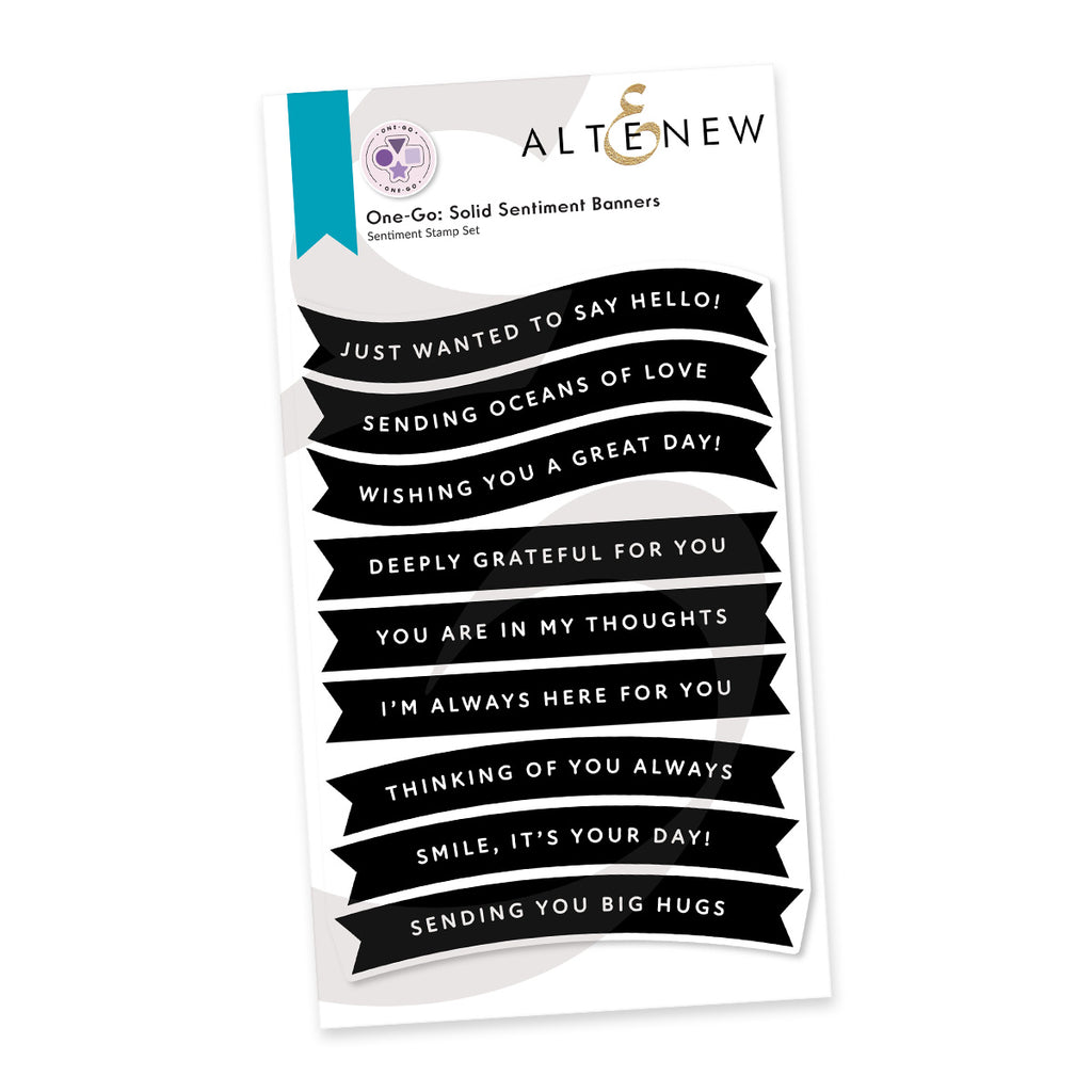 Altenew One-Go Solid Sentiment Banners Clear Stamps alt11437