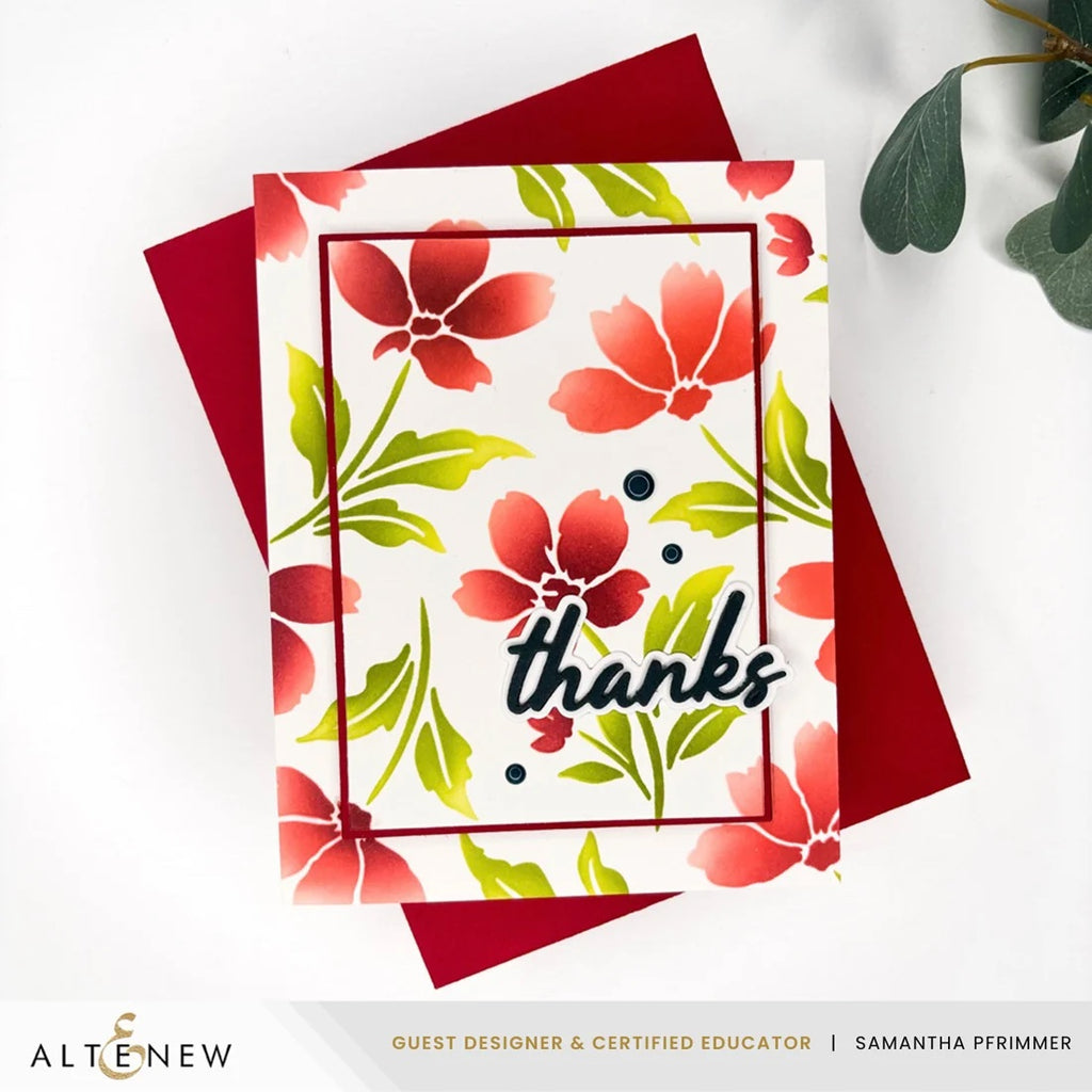 Altenew Parchment Pink Fresh Dye Ink Pad alt11478 thanks flowers card