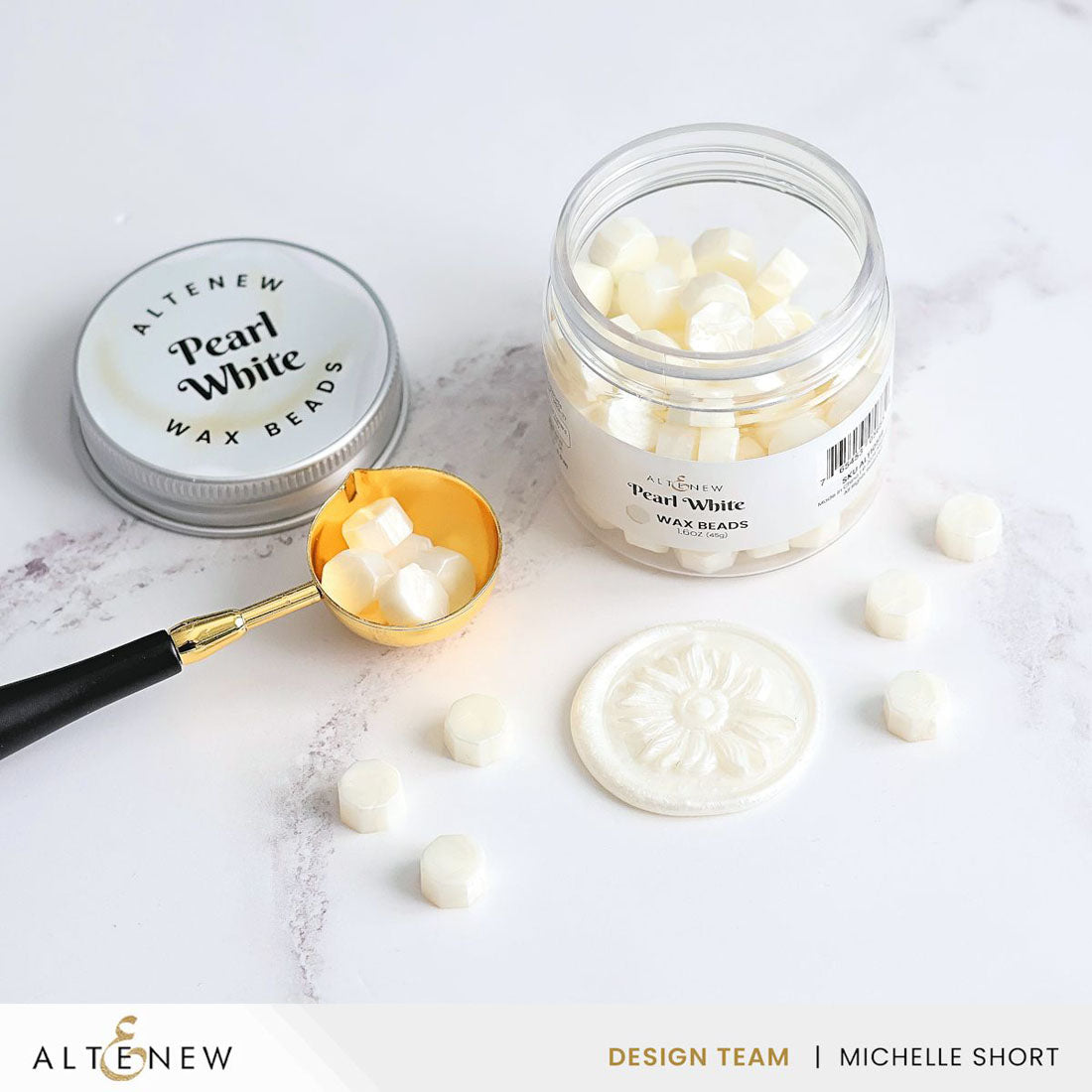 Altenew Pearl White Wax Beads alt10519 flower