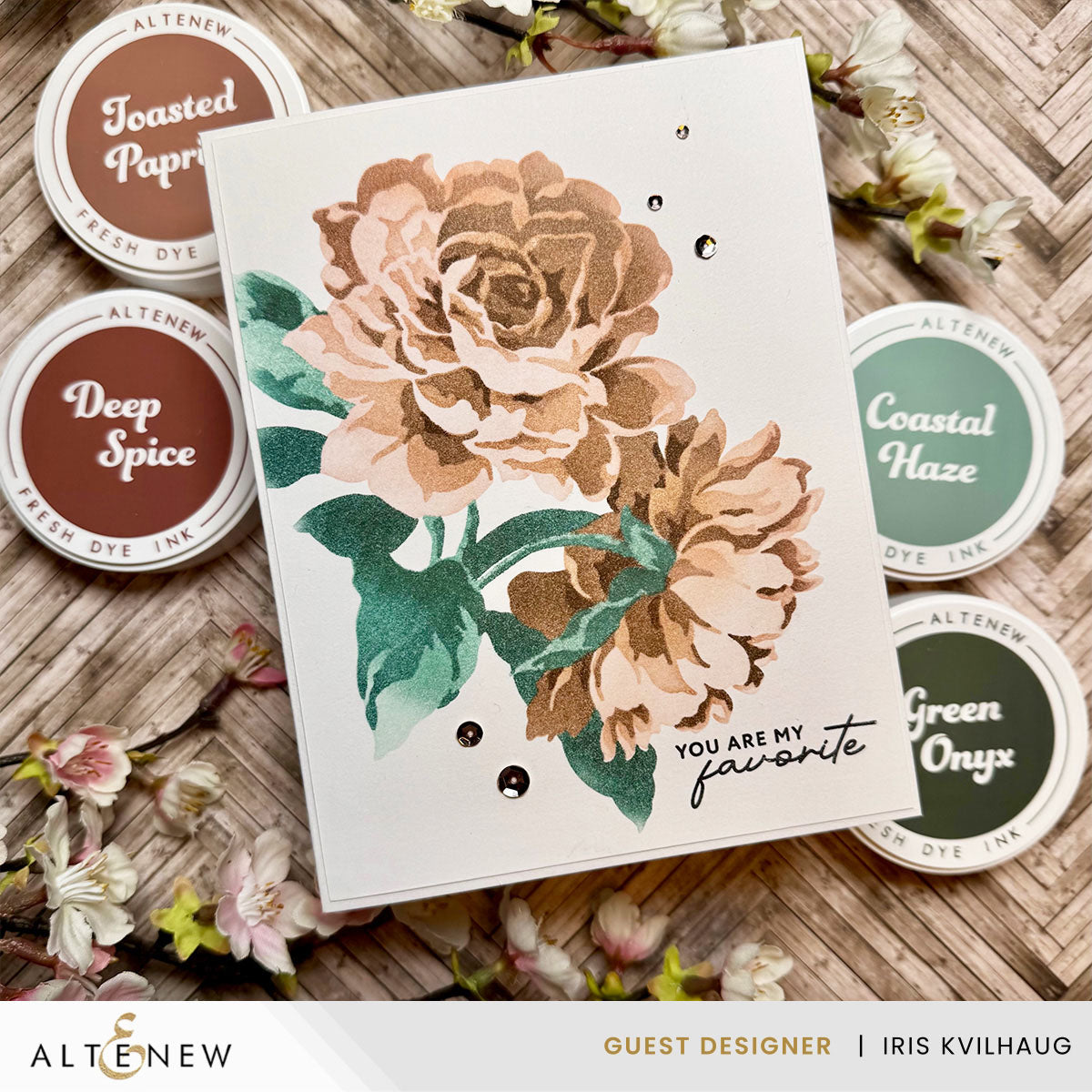 Altenew Pewter Stellar Sequins alt10626 roses