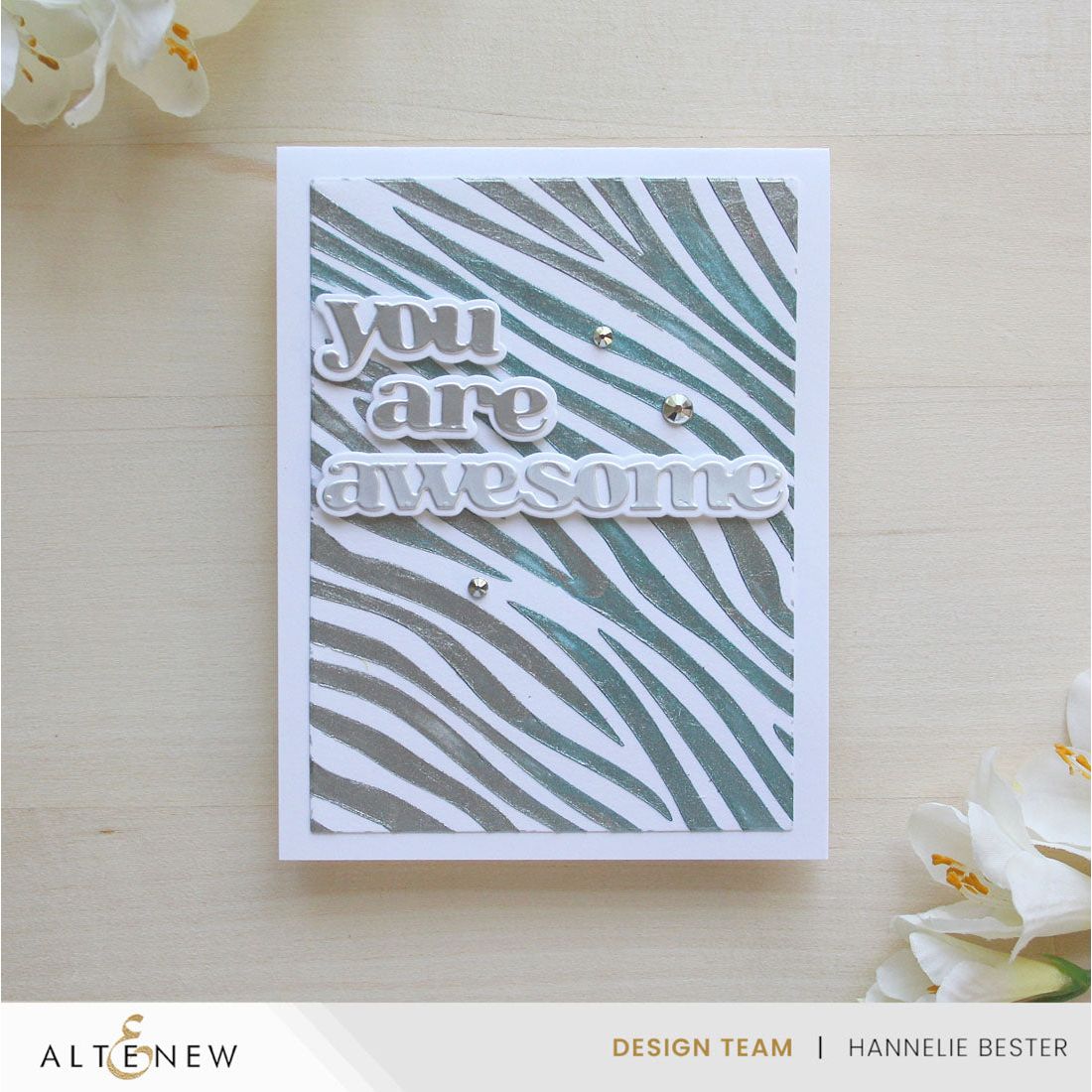 Altenew Playful Stripes Stencil alt10879 zebra