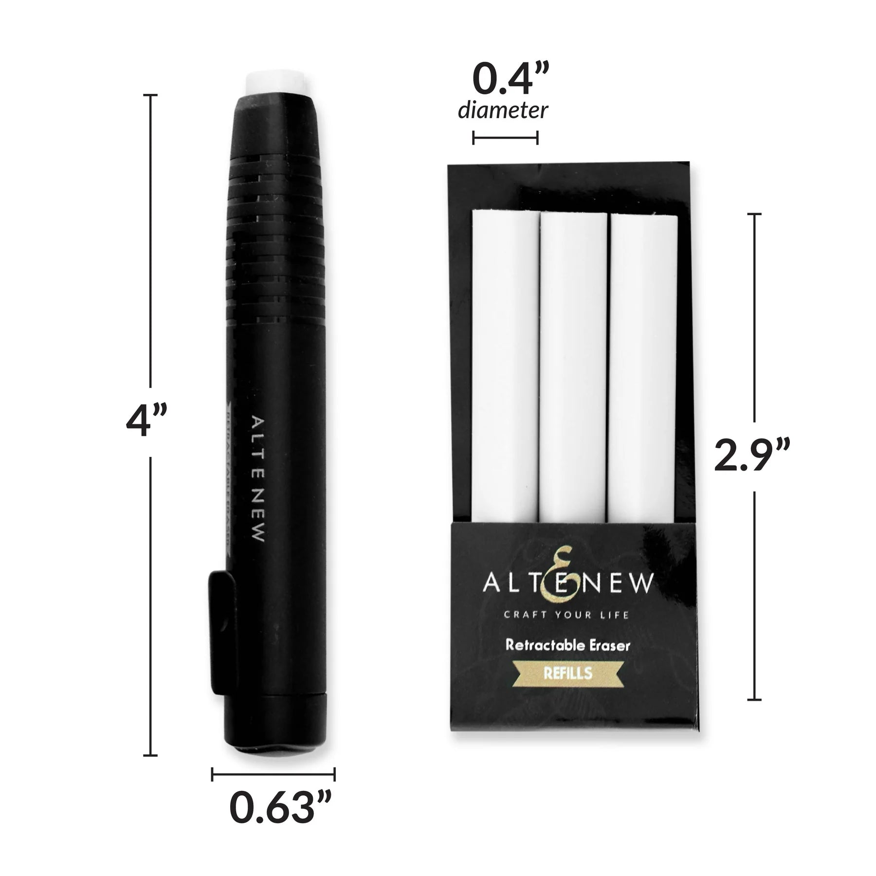 Altenew Retractable Eraser alt4500 measurements