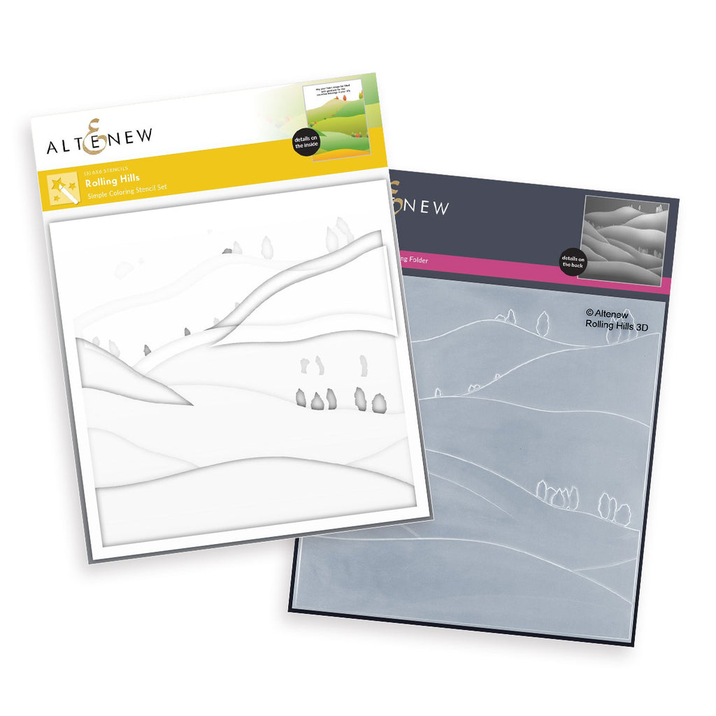 Altenew Rolling Hills 3D Embossing Folder and Coloring Stencil Set