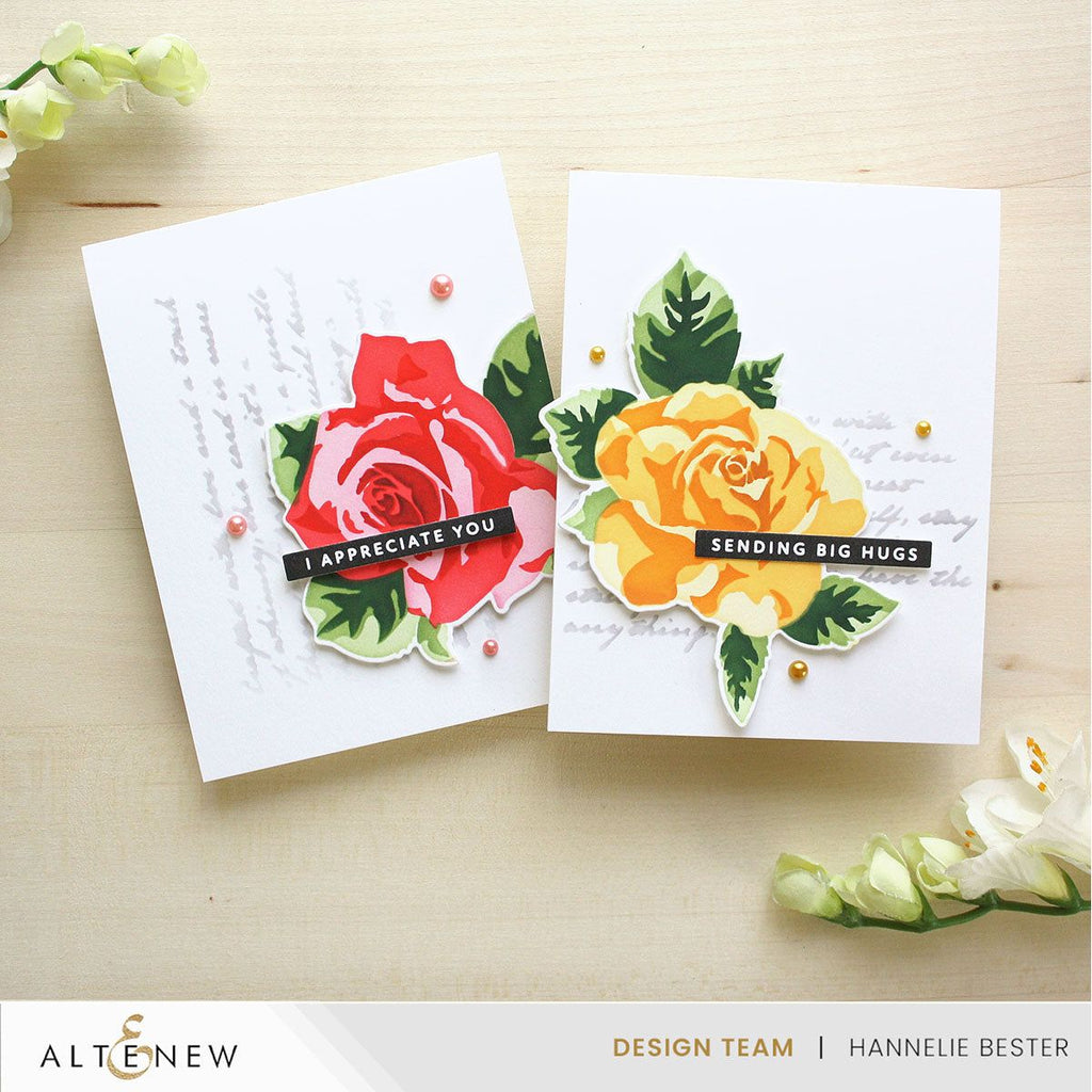 Altenew Stencil Art Romantic Roses Add-On Dies alt10662 hugs
