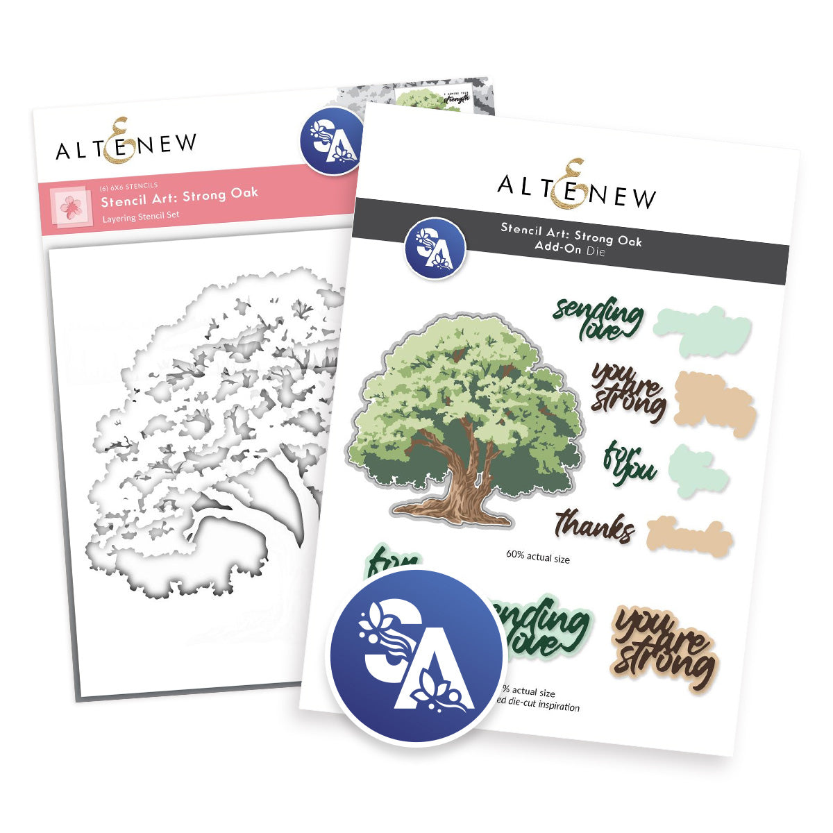 Altenew Stencil Art Strong Oak and Add-on Die Set