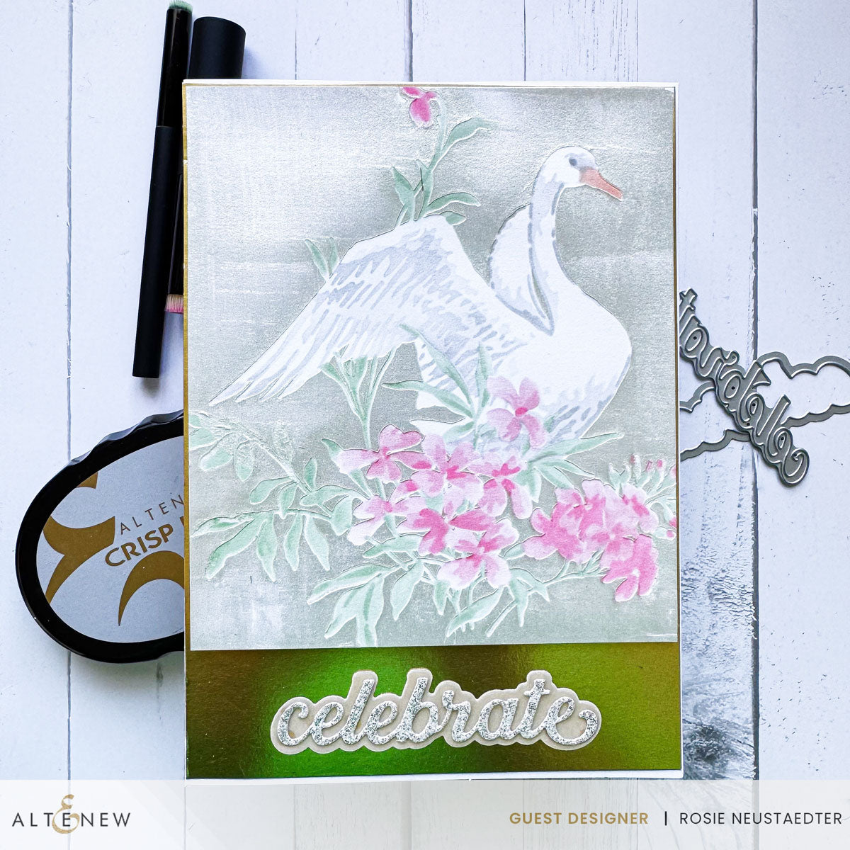 Altenew Stencil Art Swan Serenade Layering Stencils alt11336 celebrate