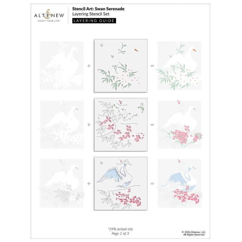 Altenew Stencil Art Swan Serenade Layering Stencils alt11336 layering guide 1