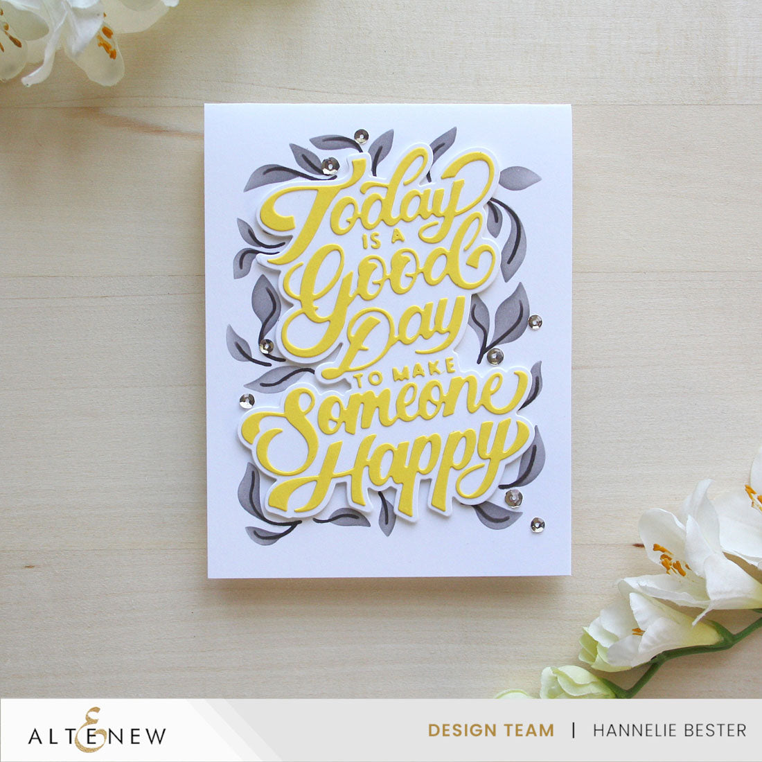 Altenew Today Is a Good Day Stencil and Die Set yellow