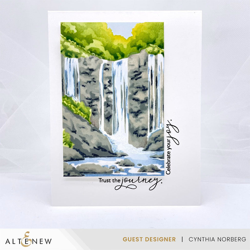 Altenew Tranquil Greetings Clear Stamp and Die Set