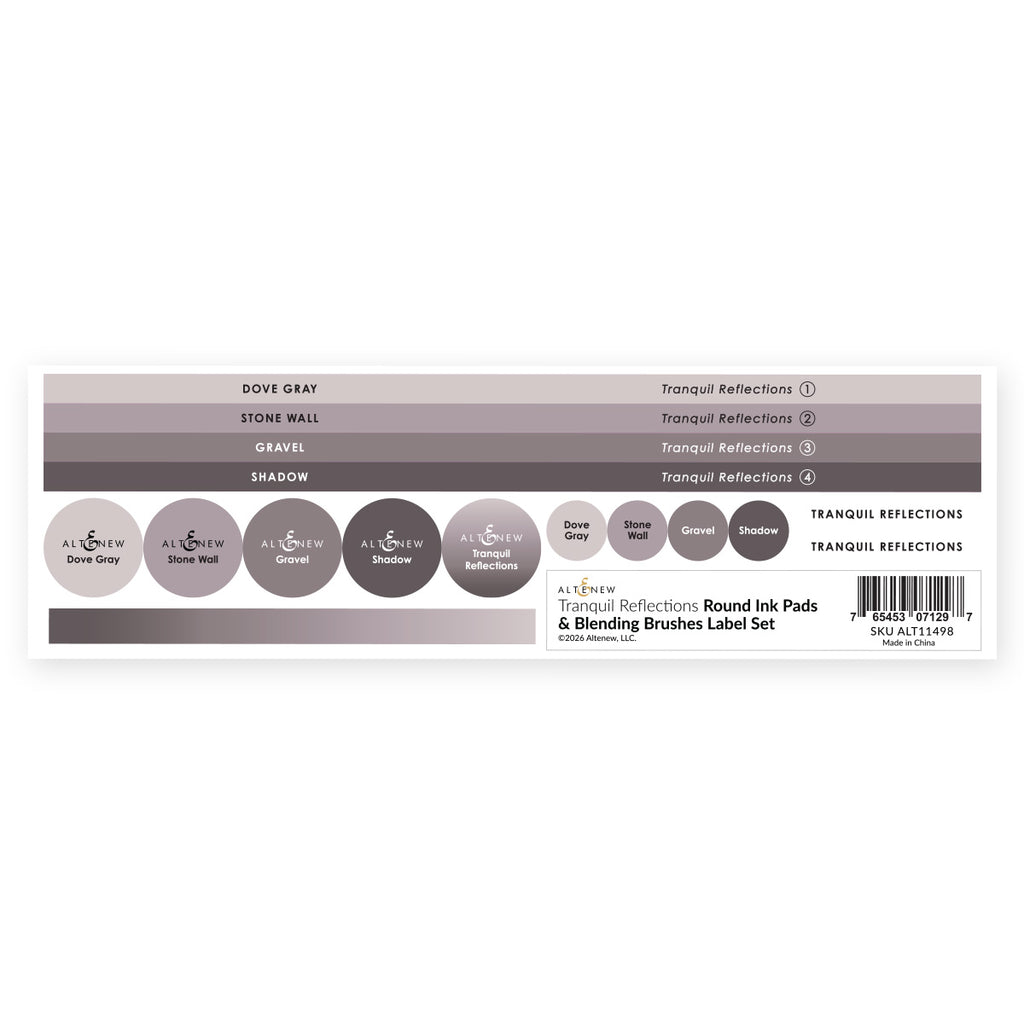 Altenew Tranquil Reflections Round Ink Pads Blending Brushes Labels alt11498 product image
