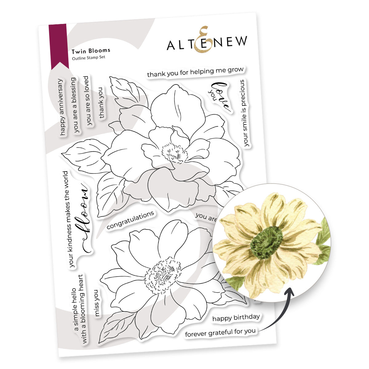 Altenew Twin Blooms Clear Stamps alt11227