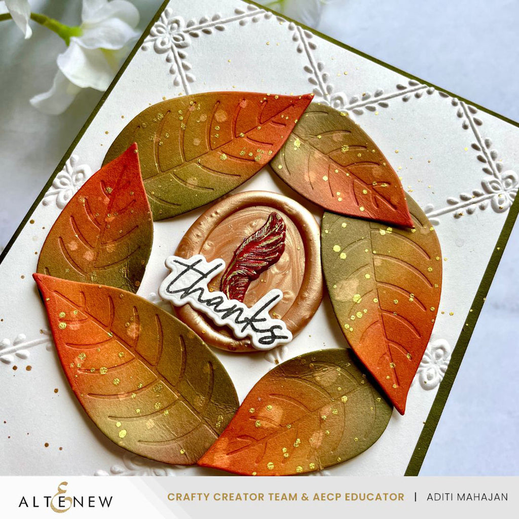 Altenew Warm Gold Wax Beads alt10524 leaves