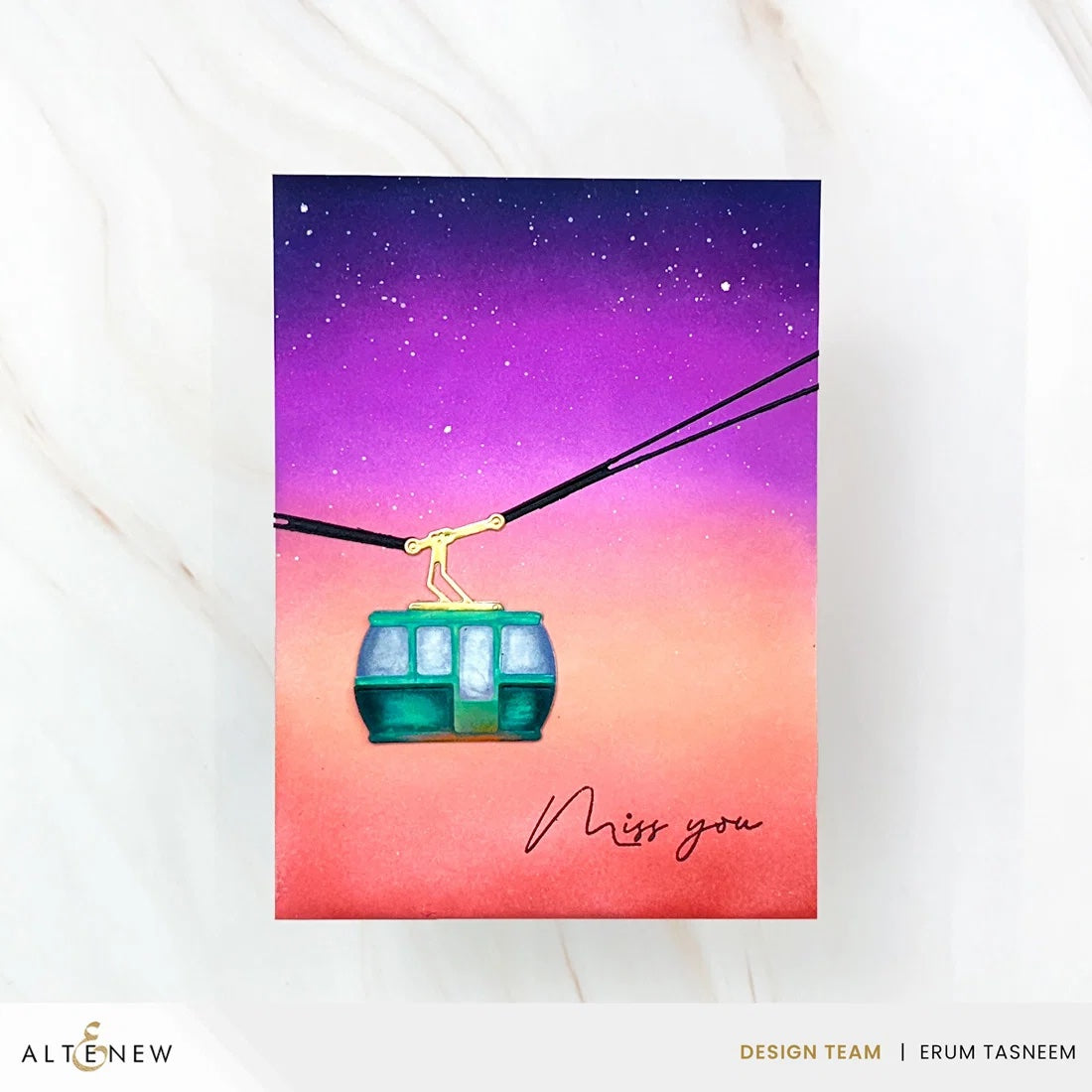 Altenew Wild Orchid Fresh Dye Ink Pad alt11471 miss you night sky card