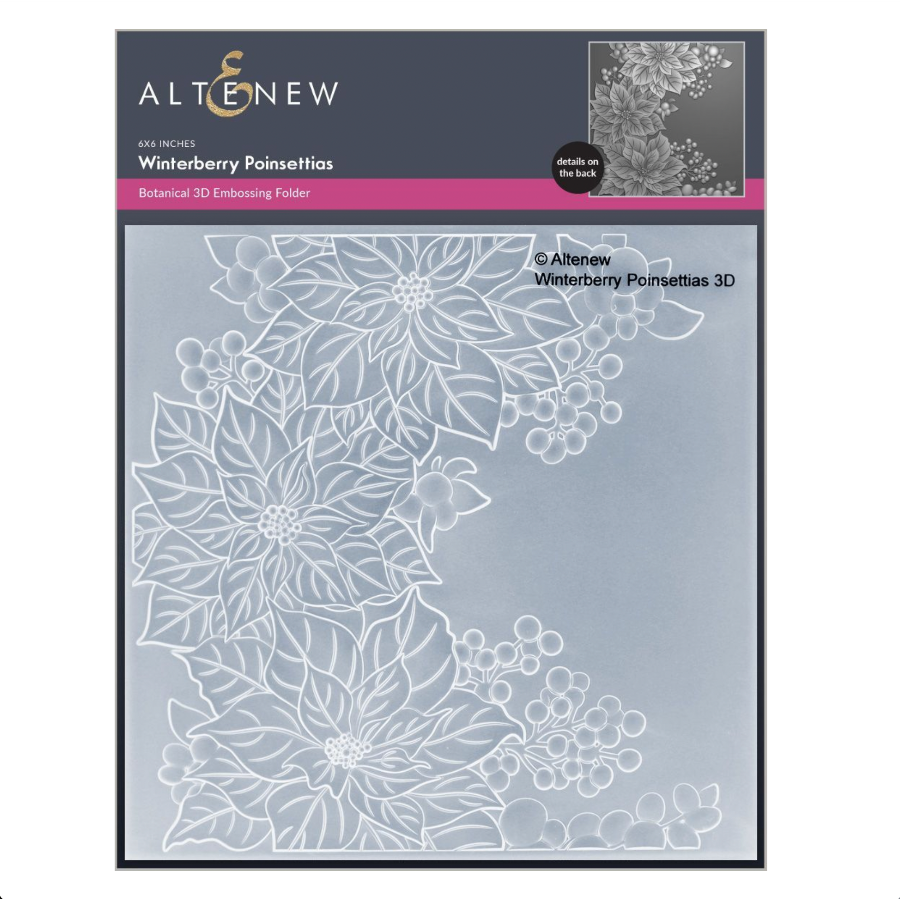 Altenew Winterberry Poinsettias 3D Embossing Folder alt11536