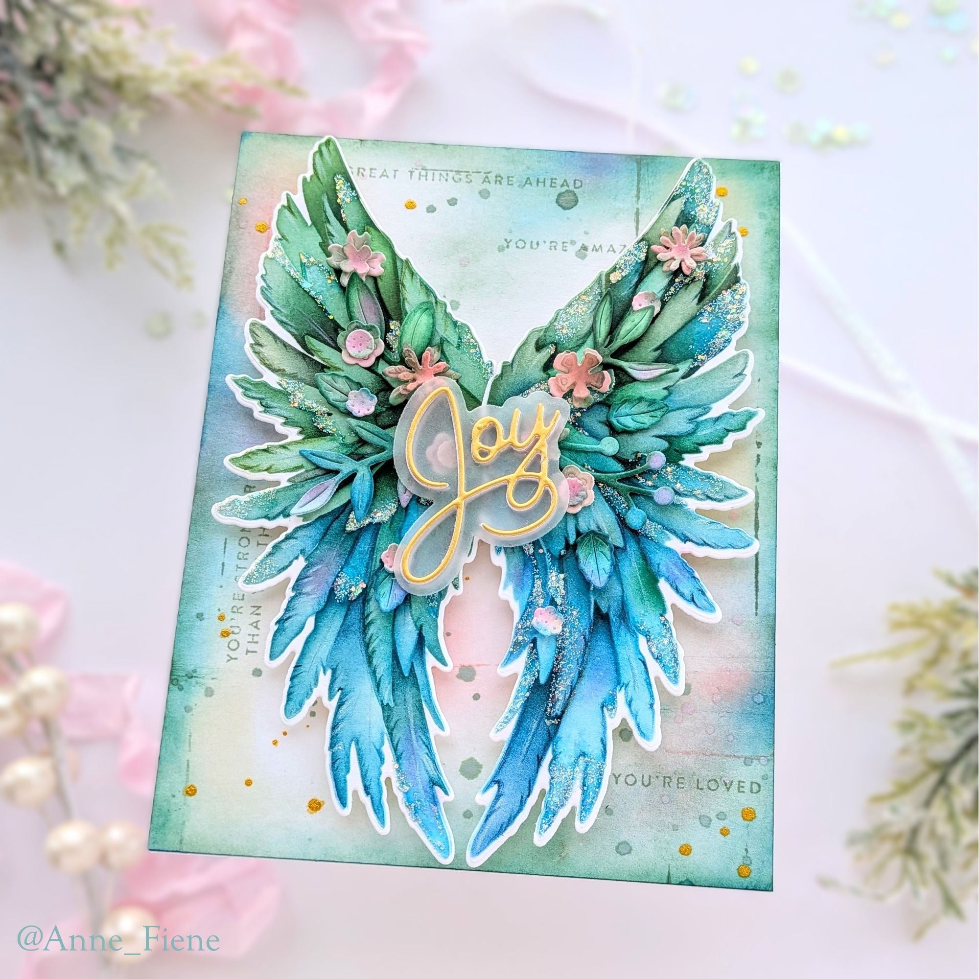 Simon Says Stamp Angel Wings Wafer Dies 1490sdc And Everything Nice Christmas Card