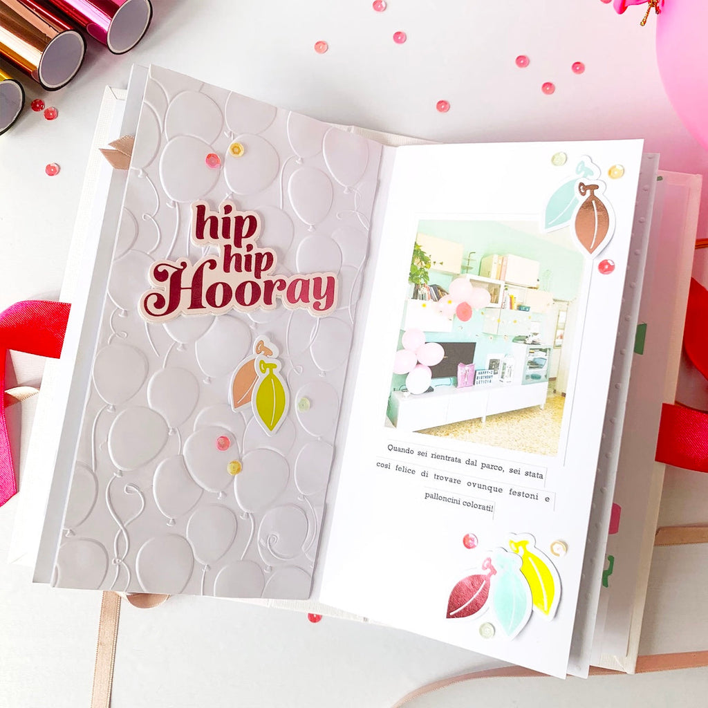 GLP-388 Spellbinders Glimmering Hooray Hot Foil Plate and Die Set hip hip hooray