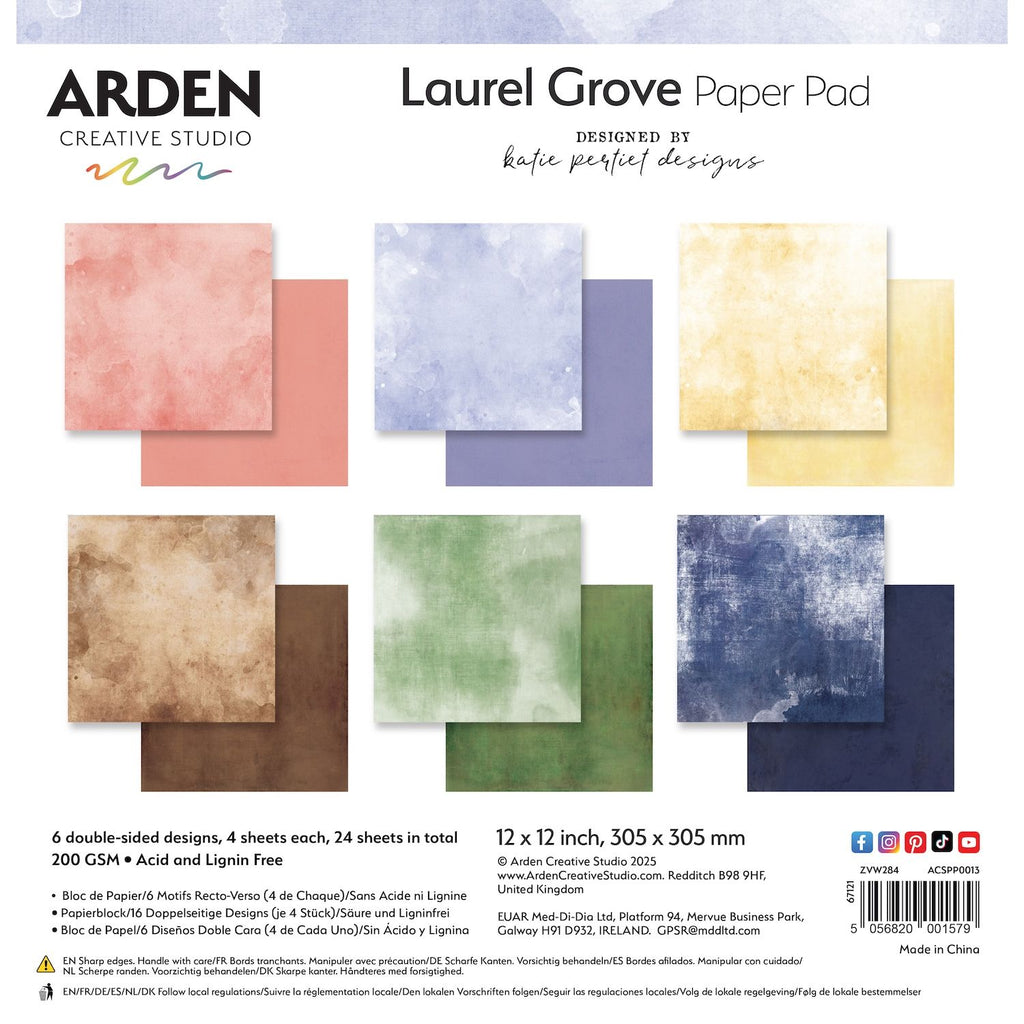 Arden Creative Studio Laurel Grove Solids 12x12 Paper Pad acspp0013

