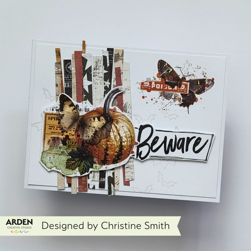 Arden Creative Studio Wicked Woods 6x8 Paper Pad acspp0030 pumpkin with moth beware card christine smith