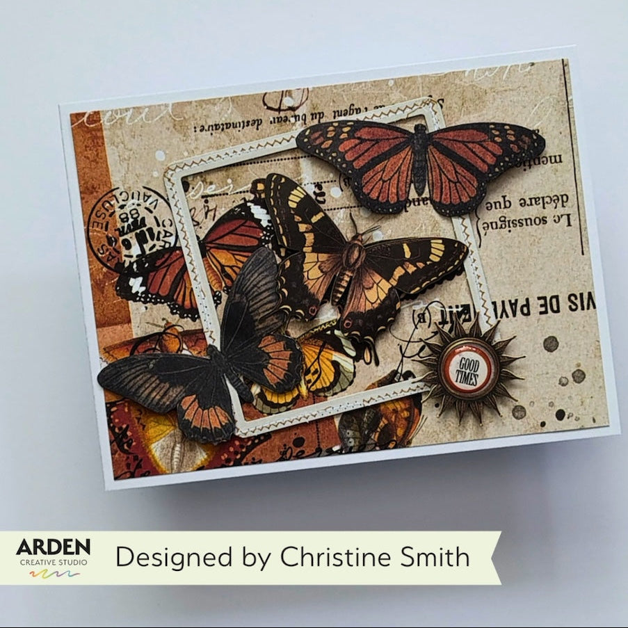 Arden Creative Studio Wicked Woods Epoxy Stickers acses0003 orange and black butterflies good times card katie pertiet