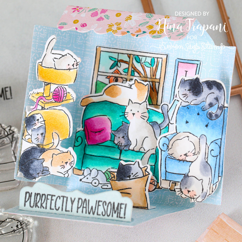 Art Impressions MATCHBOOK ENVELOPE Dies 5318 Purrfectly Pawesome 3D Card | color-code:ALT01